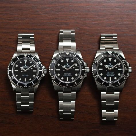 rolex submariner size comparison|Rolex Submariner model numbers.